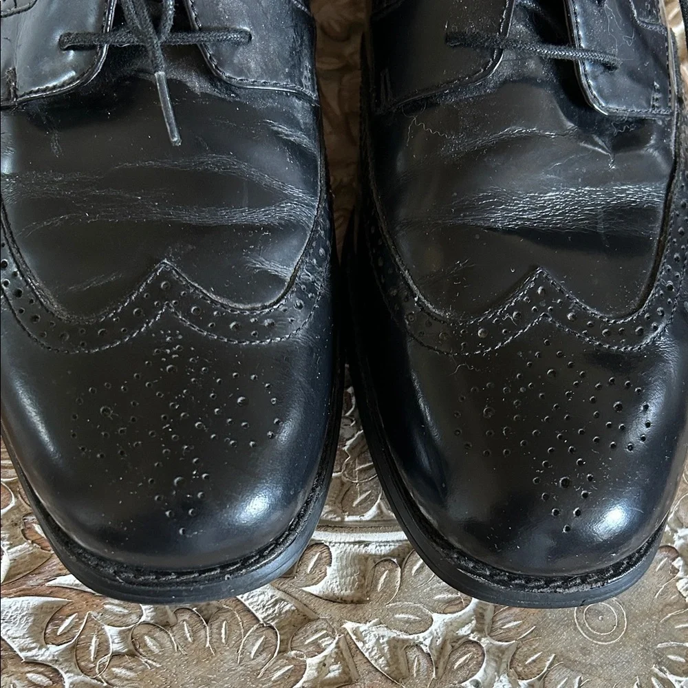 Johnston & Murphy Men’s Classic Wingtips Black Leather Oxfords Size 12M
